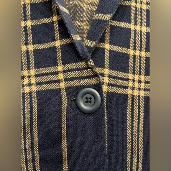 Nine West Navy Plaid Coatigan, Long Sweater, LN, Small - Picture 4 of 12